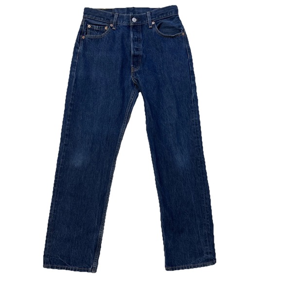 Levis 501 Jeans Mens 31x32 Blue Straight Leg Button Fly Denim Red Tag Classic - Picture 1 of 12